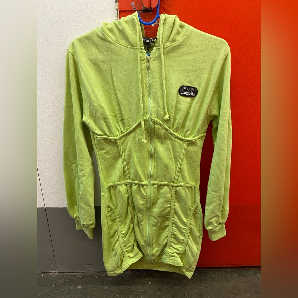 PrettyLittleThing Lime Green High Low Dress